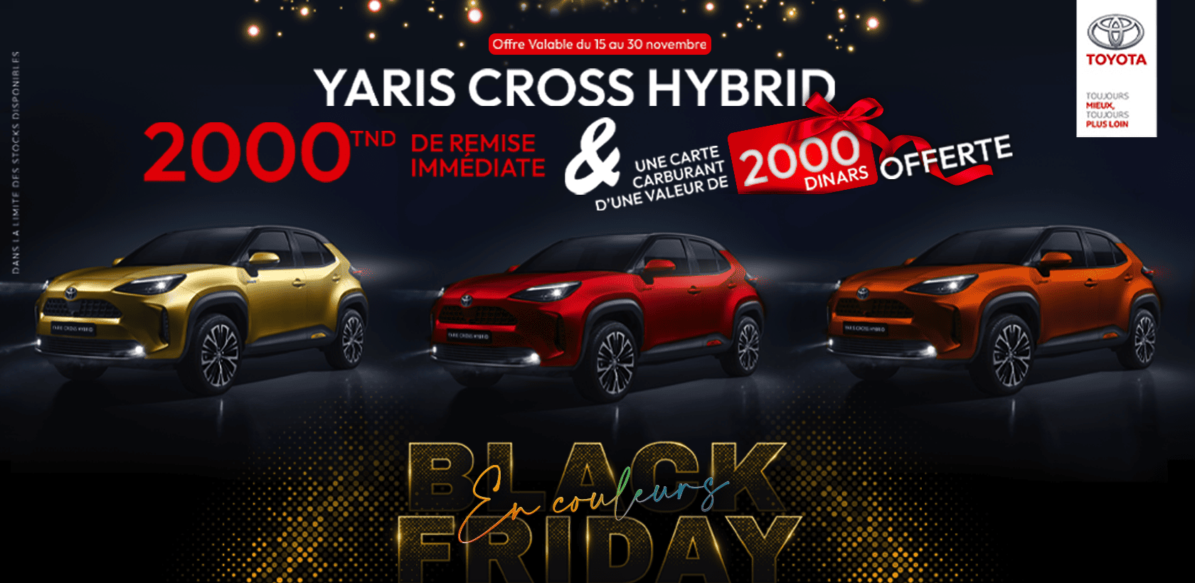 Black Friday en Couleurs : Une offre exceptionnelle sur le Yaris Cross Hybrid