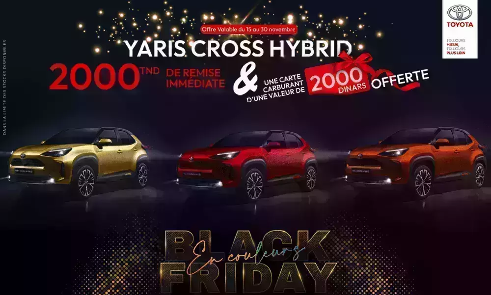 Black Friday en Couleurs : Une offre exceptionnelle sur le Yaris Cross Hybrid