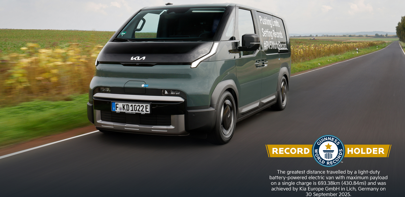 Le Kia PV5 Cargo établit un record GUINNESS WORLD RECORDS™ 